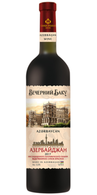 Вино марочное сортовое серии Вечерний Баку «Азербайджан» красное сухое 0,75 л.