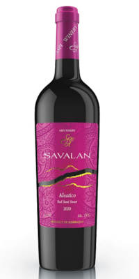Вино выдержанное сортовое, регион Долина Савалан «САВАЛАН АЛЕАТИКО» красное полусладкое 0,75 л.